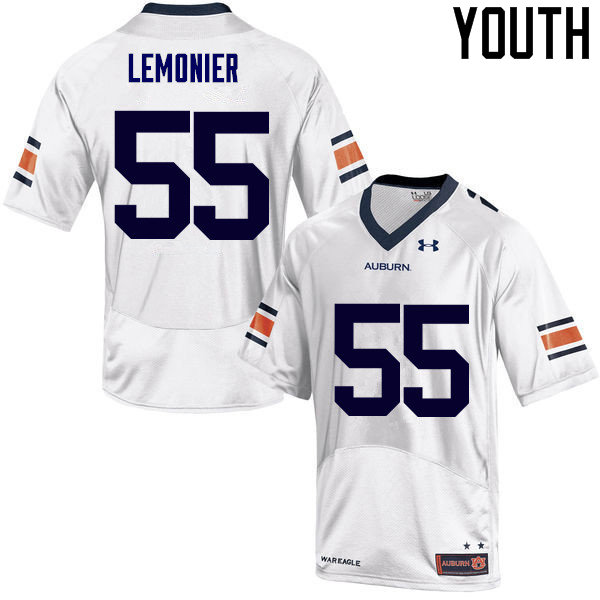 Auburn Tigers Youth Corey Lemonier #55 White Under Armour Stitched College NCAA Authentic Football Jersey OBF6074NZ